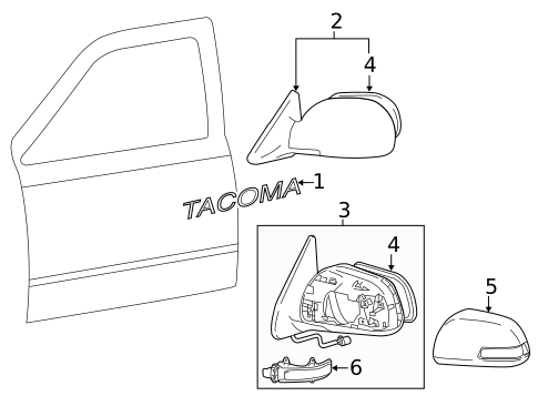Outside Mirrors for 2008 Toyota Tacoma #0