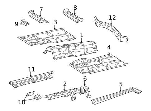 Floor & Rails for 2002 Lexus LS430 #0