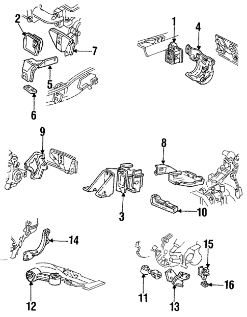 Engine & Trans Mounting for 1991 Pontiac Sunbird #0