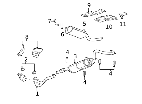 Exhaust Components for 2008 GMC Yukon #1