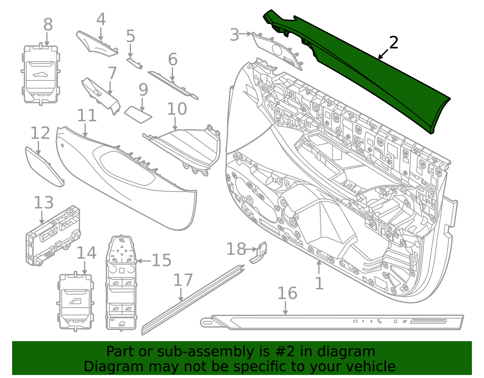 51415a50c84 - 2024-2026 BMW Upper Trim Panel (51-41-5-A50-C84