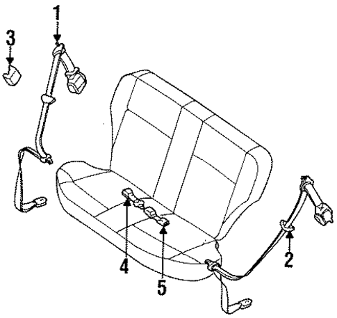 Rear Seat Belts for 1995 Nissan Sentra #0