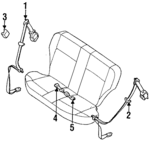 888441M525 - : Belt &amp; Retractor for Nissan Image