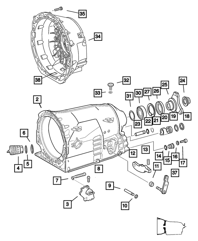68052714AA - Automatic Transmission 5 Speed [DGU]: Transmission Linkage for Mopar Image