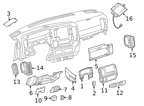 Instrument Panel Components for 2016 Nissan NV3500 #0
