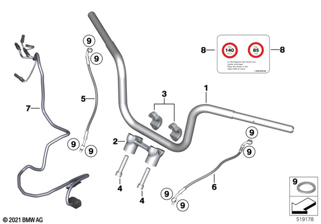 77229457410 - Retrofitting / Conversion / Accessories: Handlebars, Pro - Black for BMW-Motorrad Image