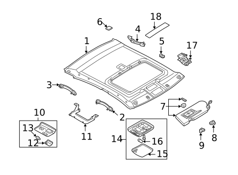 Interior Trim - Roof for 2002 INFINITI I35 #1