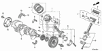 13010R70A10 - Engine: PISTON SET (STD) for Honda Image