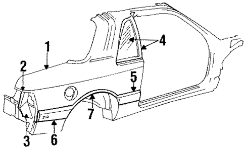 Quarter Panel & Components for 1991 Chrysler LeBaron #0