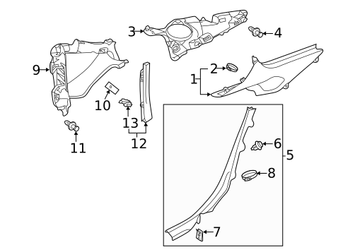 Interior Trim - Quarter Panels for 2025 Audi RS5 Sportback #0