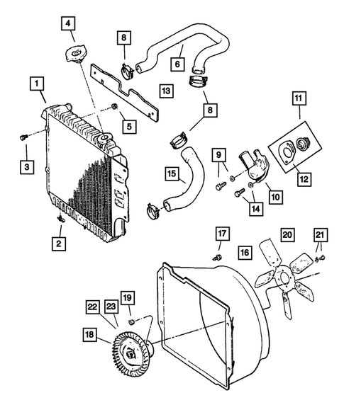 Radiator and Related Parts for 2001 Jeep Wrangler #0