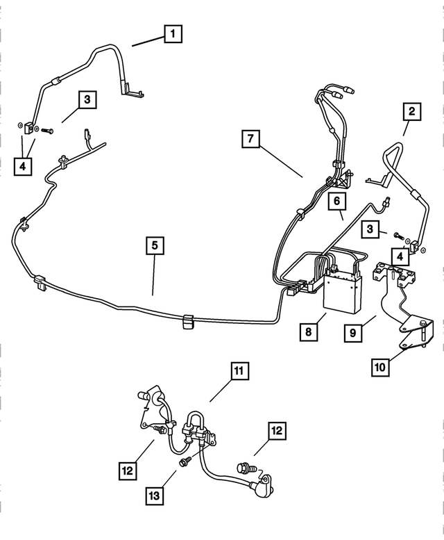 4779120AB - Service Brakes: Brake Hose, Right for Mopar Image