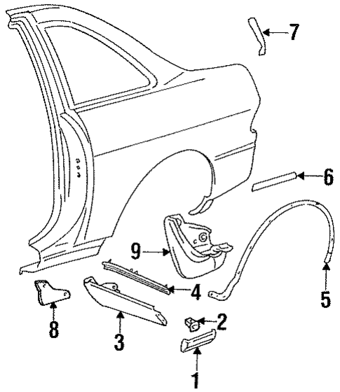 Exterior Trim - Quarter Panel for 1996 Lexus SC300 #0
