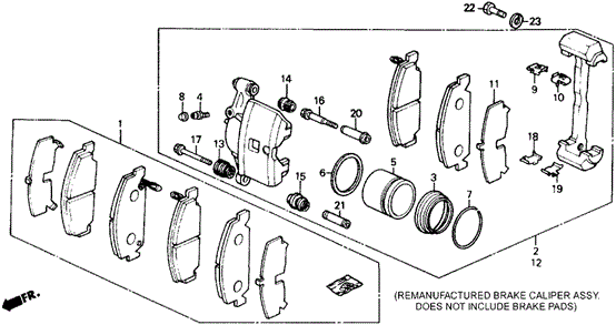 Front Brake Caliper (2) for 1988 Honda CRX #0