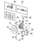 R5019806AB - : DISC BRAKE - CALIPER | Mopar R5019806AB for Chrysler: Town &amp; Country, Voyager | Dodge: Caravan, Grand Caravan Image