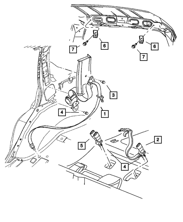 5GY081T5AF - : Rear Inner Seat Belt for Mopar Image