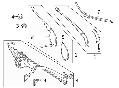 Wiper Components for 2021 Mercedes-Benz S500 #0