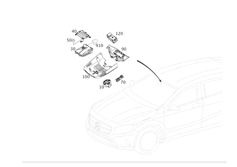 Sensors, Camera and Switch Behind Windshield for 2020 Mercedes-Benz GLA250 #0