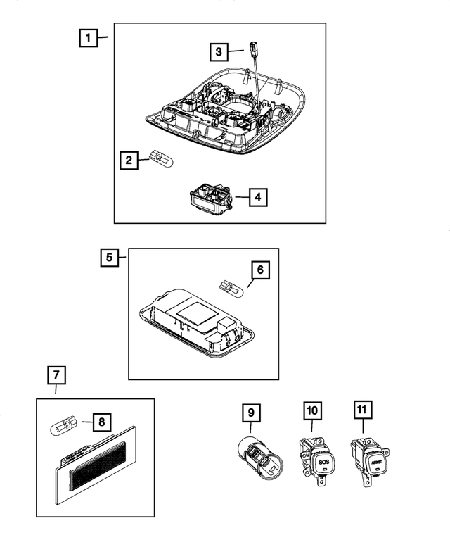 6UM70MS7AA - Electrical: Overhead Console for Mopar Image