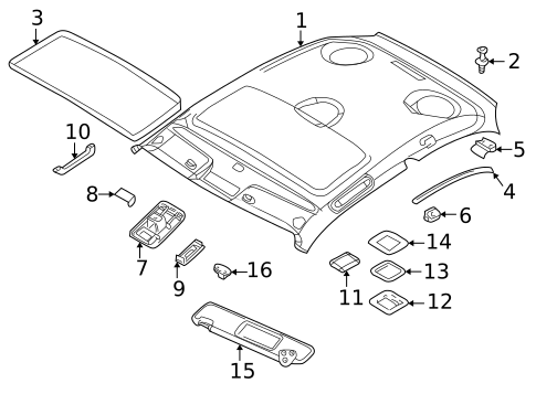 Interior Trim - Roof for 2001 BMW Z3 #0