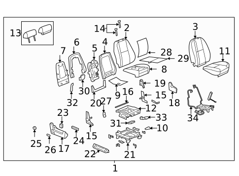 Front Seat Components for 2012 Cadillac Escalade #8