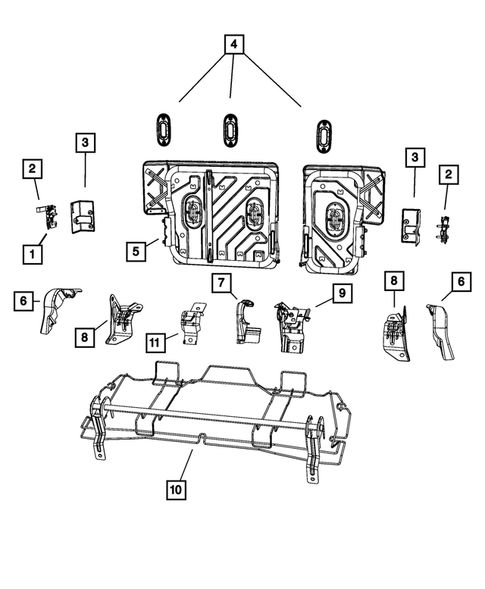 Rear Seats - Second Row - Adjusters, Recliners, Shields and Risers for 2008 Dodge Caliber #0