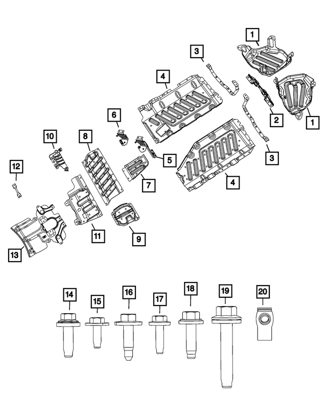 68375444AC - Frame, Bumper and Fascia: Front Skid Plate for Mopar Image