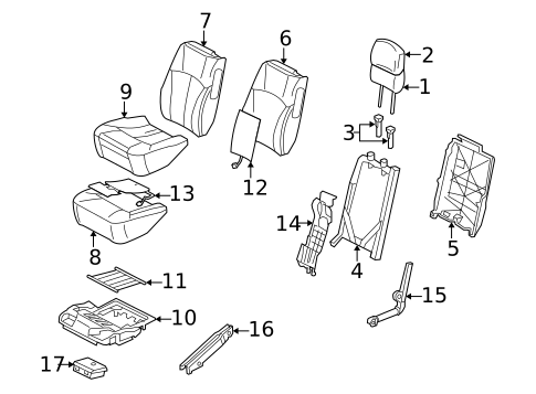 Front Seat Components for 2006 Saab 9-7x #0