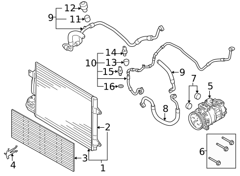Condenser, Compressor & Lines for 2010 Volkswagen CC #4