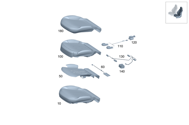 2949104502 - Front Seat: Driver Seat Cushion for Mercedes-Benz: EQE 350 SUV, EQE 350+ SUV, EQE 500 SUV, EQE AMG SUV Image image
