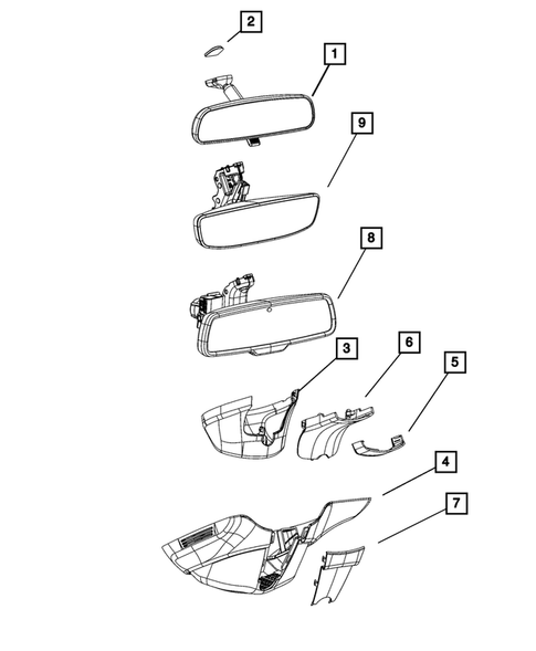Glass and Interior Rearview Mirror for 2020 Ram 3500 #1
