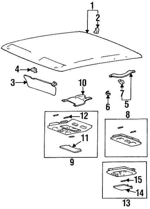 Interior Trim - Roof for 1996 Hyundai Sonata #0