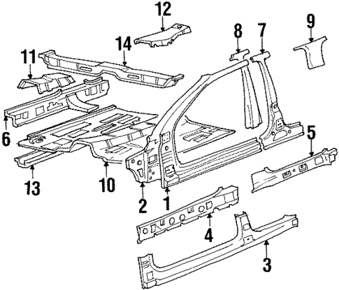 Center Pillar for 2000 Hyundai Elantra #0