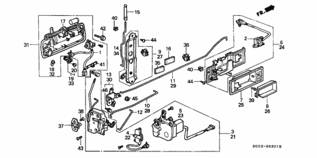 Front Door Locks for 1990 Acura Legend #1