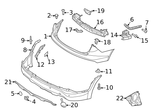 Bumper & Components - Rear for 2015 Hyundai Santa Fe Sport #0