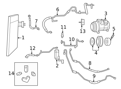 Condenser, Compressor & Lines for 2010 Dodge Grand Caravan #0