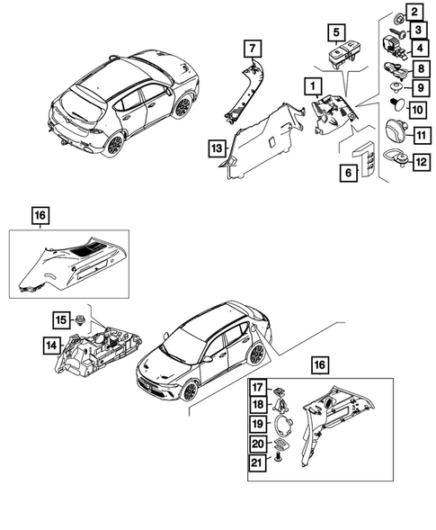 Panels - Moldings - Scuff Plates, Pillar, Cowl, 1/4 Panel Trim and Cargo Covers for 2023 Dodge Hornet #0
