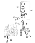 68001943AA - Engine 6.7L Cummins (Diesel): Connecting Rod Bearing, Lower for Dodge: Ram 2500, Ram 3500 | Ram: 2500, 3500 Image