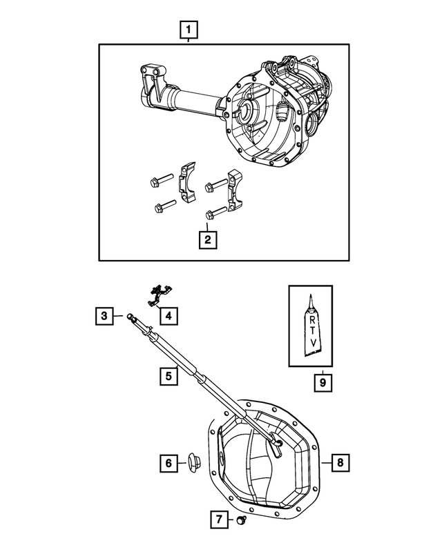 52111416AA - Front Axle; Corporate 205 MM; Differential and Drive Line: Vent Tube Clip for Mopar Image