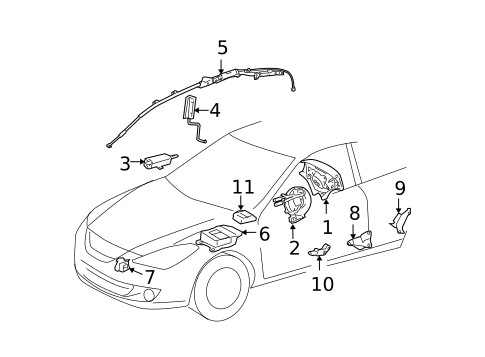 Air Bag Components for 2007 Toyota Solara #0