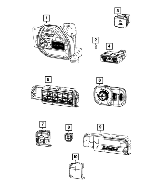 68476023AB - Electrical: Instrument Panel Switch for Mopar Image