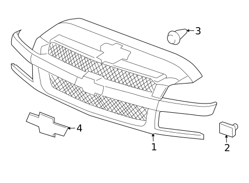 Grille & Components for 2002 Chevrolet Avalanche 2500 #0