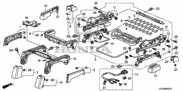 Front Seat Components (R.) (Seat Weight Sensor) for 2008 Honda Ridgeline #0