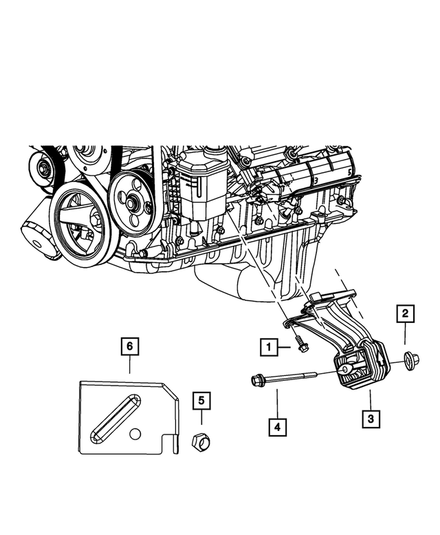 6101688 - 4.7L Gas; Engine: Hex Lock Nut, Mounting for Mopar Image image
