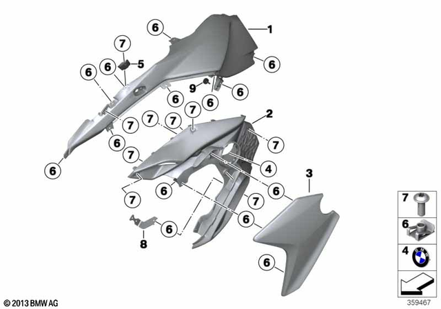 46638554368 - : Side Cover, Right - Chrome for BMW-Motorrad Image
