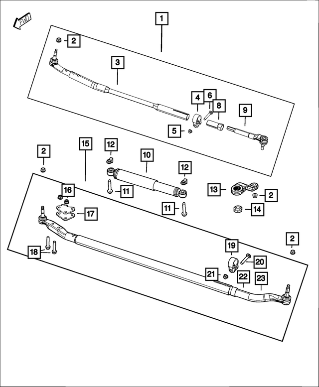 68383343AA - Steering: Drag Link Outer Socket for Mopar Image image