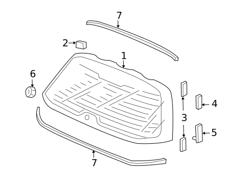Glass - Lift Gate for 2002 Honda Civic #0