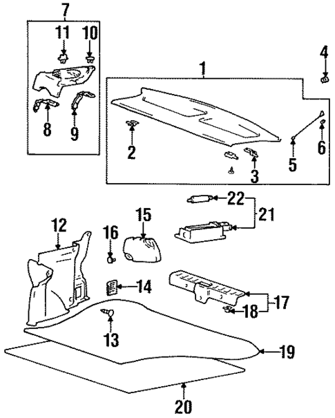 Interior Trim - Rear Body for 1998 Hyundai Accent #0