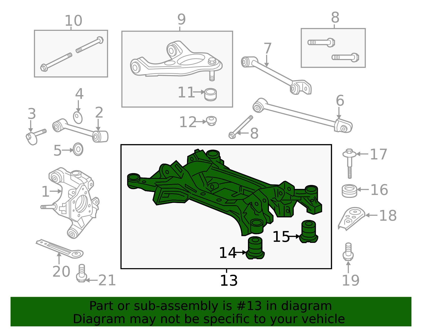 50300-T2A-A50 - Sub-Frame Assembly Rear Suspension - 2013-2017