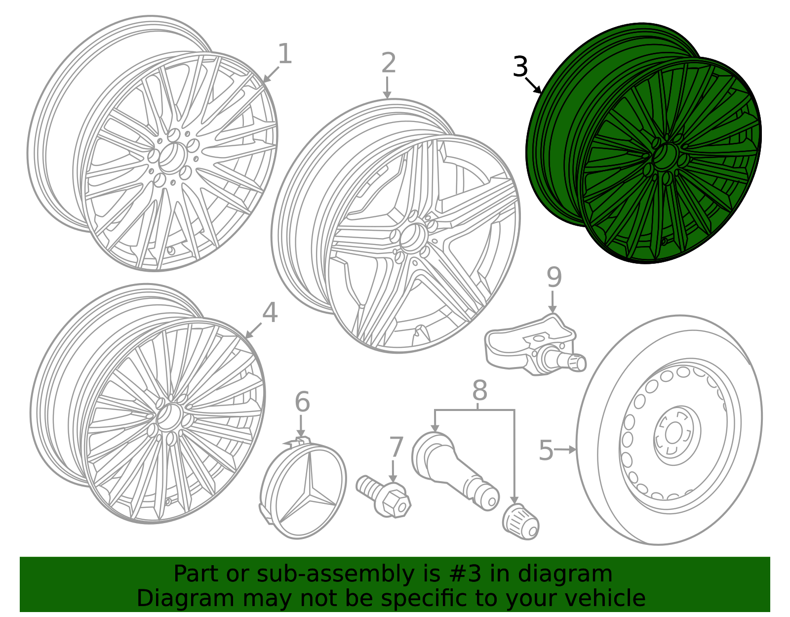 2023-2026 Mercedes-Benz Amg Multi-Spoke Wheel, 8, 5 J X 20 Et 34